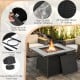 35 Inch Propane Gas Fire Pit Table Wicker Rattan with Lava Rocks PVC Cover