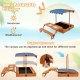Kids Wooden Sand Box with Foldable Picnic Sensory Table and Bench