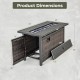 45 Inch Propane Rattan Firepit Table with Glass Stones and Protective Cover