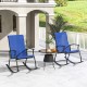 2 Pieces Outdoor Rocking Chairs with Breathable Backrest