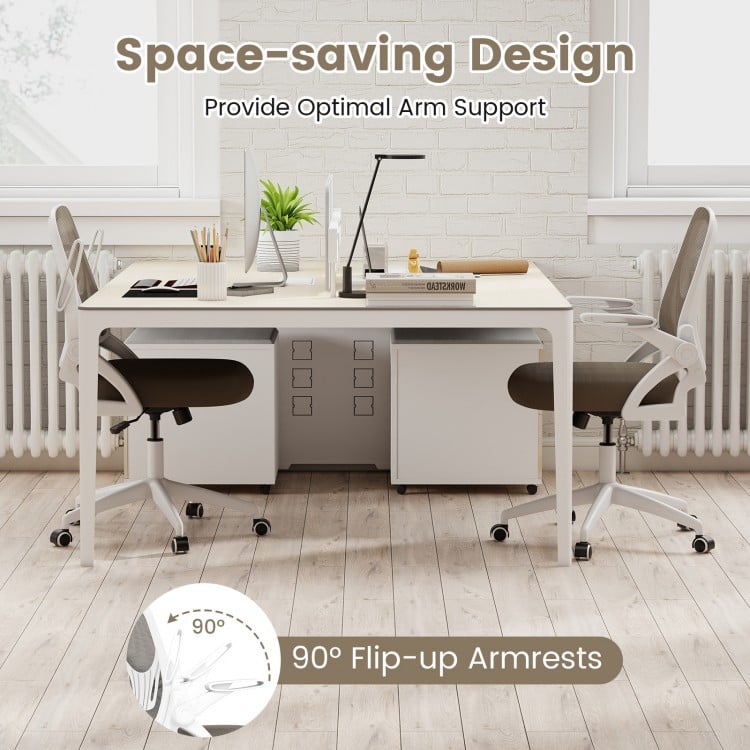 Ergonomic Computer Desk Chair with Lumbar Support and Flip-up Arms