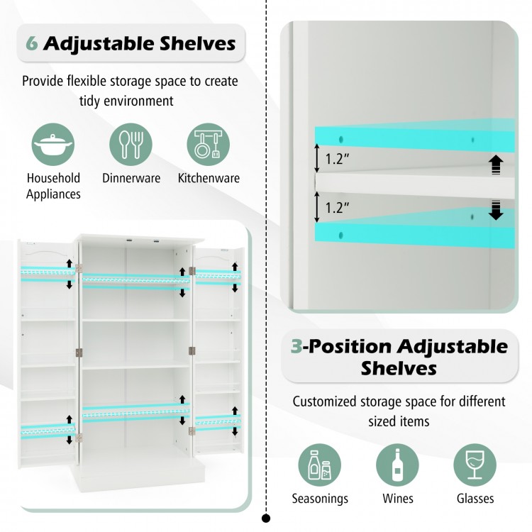 Freestanding Buffet Cupboards Sideboard with 2 Doors and Anti-Tipping Devices