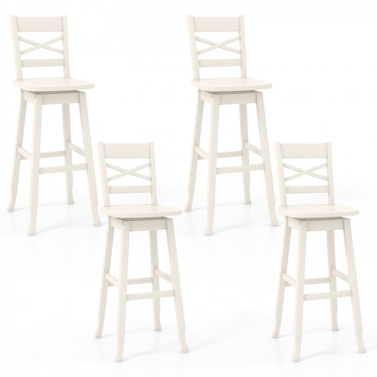 Swivel 30-Inch Bar Height Stool Set of 2 with Footrest
