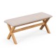 Upholstered Entryway Bench Rubber Wood Bench with Thick Padded Seat