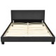 Full Upholstered Platform Bed Frame with Headboard Wood Slat