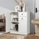 2-Door Free-standing Kitchen Sideboard with Adjustable Shelves