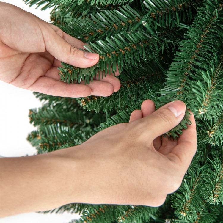 Pencil Christmas Tree with Memory Wire Branch Tips and Warm  LED Lights
