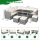 7 Pieces Outdoor Wicker Sectional Sofa Set with Dining Table