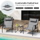 3 Piece Outdoor Bistro Set Patio Metal Chair and Coffee Table Set