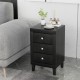 Modern Nightstand with 3 Drawers for Bedroom Living Room