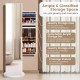 360-Degree Swivel Jewelry Cabinet Armoire with Full Length Mirror and Coat Rack