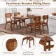 Wooden Dining Chair Set of 2 with Breathable Mesh Cane Backrest