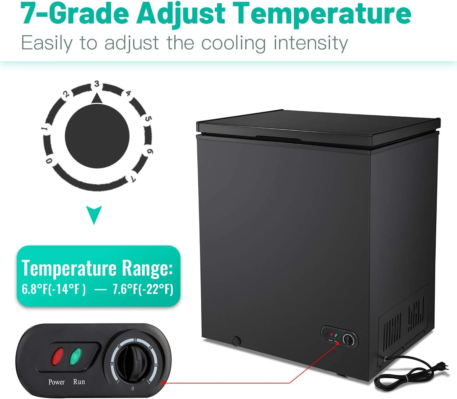 Antarctic Star 2.7 Cu.ft Chest Freezer, Compact & Energy Efficient with Adjustable Temperature, Quiet Operation, Removable Basket, Good Sealing
