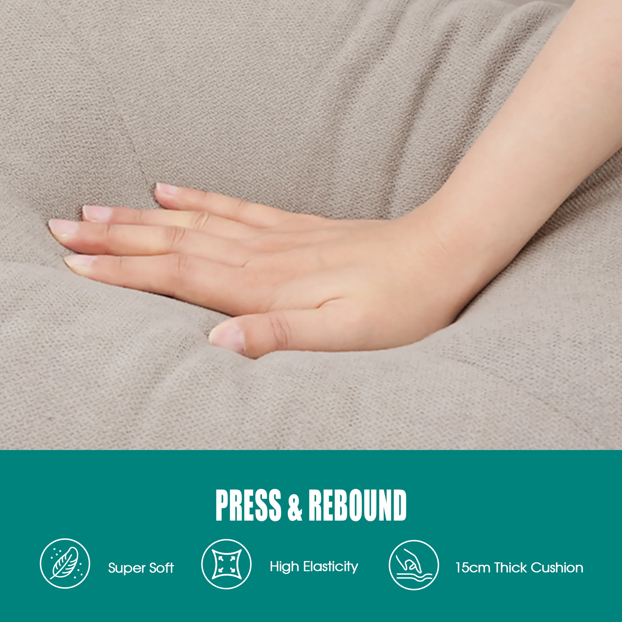 3 Seater Sofa Lounge Set Beige