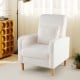 Modern Upholstered Sofa chair with Lumbar Pillow and Teddy Fleece Cover