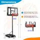 4.4-10 Feet Portable Basketball Hoop Adjustable with 2 Wheels and Fillable Base