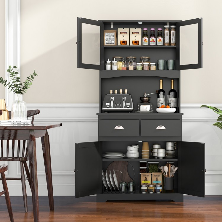 Tall Sideboard with 2 Drawers and Adjustable Shelves