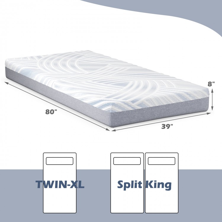 8/10 Inch Twin XL Cooling Adjustable Bed Memory Foam Mattress