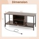 TV Stand Entertainment Center with Open Storage Shelves and Power Outlets to 50 Inches