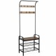 Industrial Coat Shoe Bench Entryway Shelf with 9 Hooks