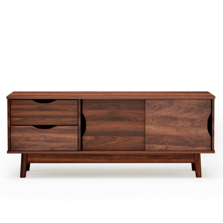 TV Console Cabinet with Drawers and Sliding Doors for TVs Up to 60 Inch