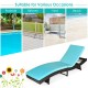 Patio Folding Chaise Lounge with 5 Adjustable Levels and Cushion