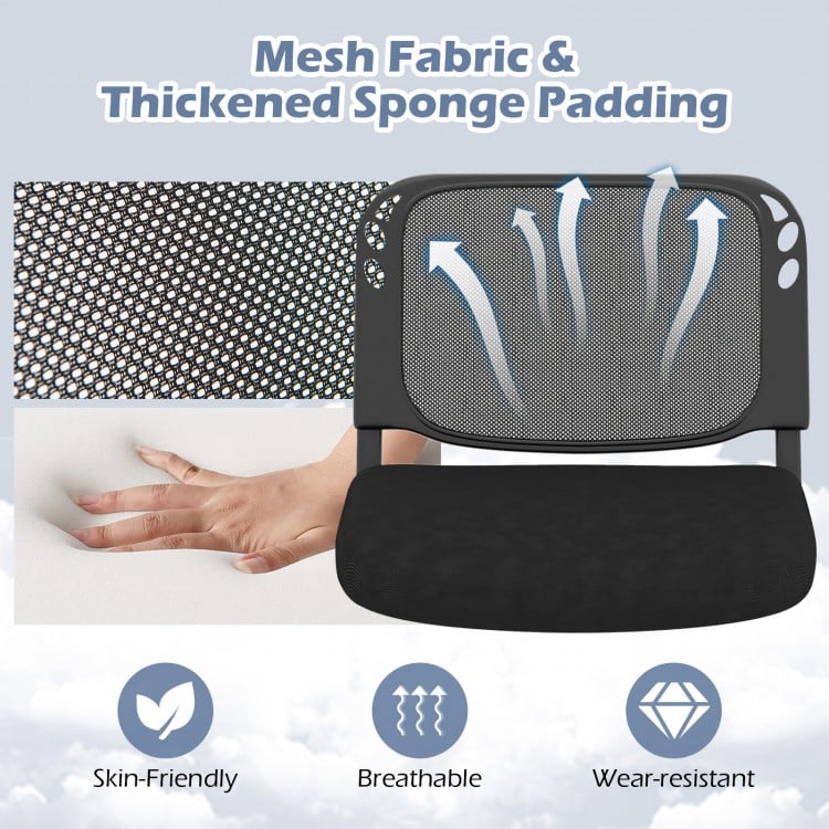 Set of 5 Stackable Conference Chairs with Mesh Back