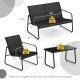 4 Pieces Outdoor Conversation Set with Tempered Glass Coffee Table