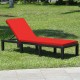 Patio Rattan Height Adjustable Lounge Chair with 2 Set of Cushion Cover