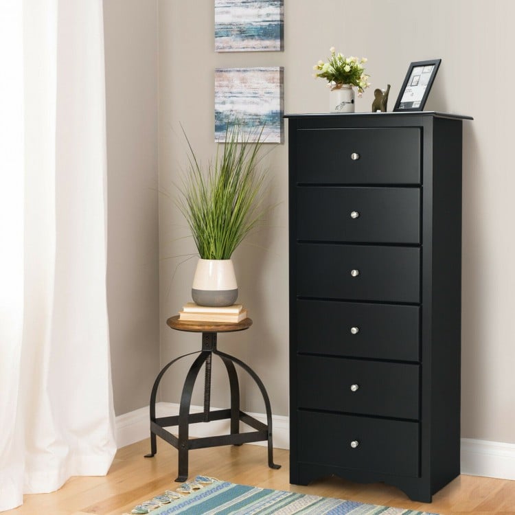 6 Drawers Chest Dresser Clothes Storage Bedroom Furniture Cabinet