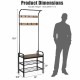Industrial Coat Shoe Bench Entryway Shelf with 9 Hooks