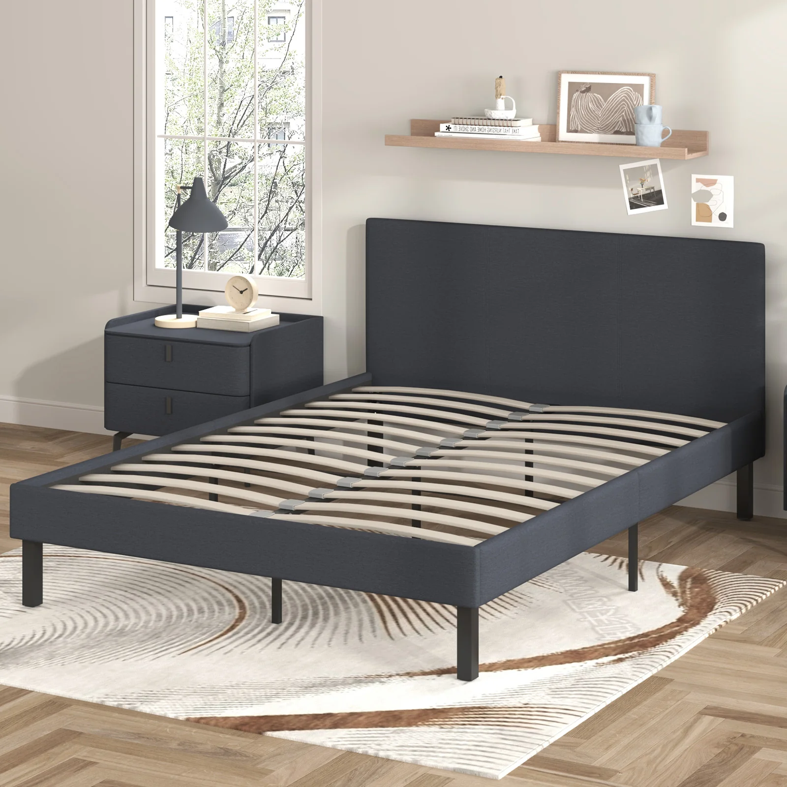 Bed Frame Single Size Mattress Base Upholstered