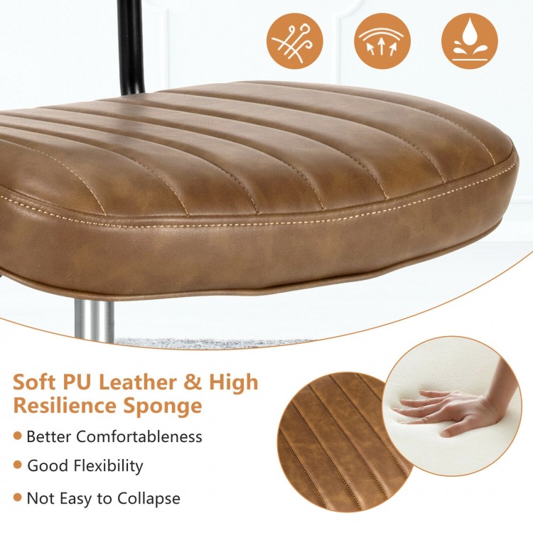 PU Leather Adjustable Office Chair Swivel Task Chair with Backrest