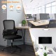 Swivel Mesh Office Chair with Foldable Backrest and Flip-Up Arms