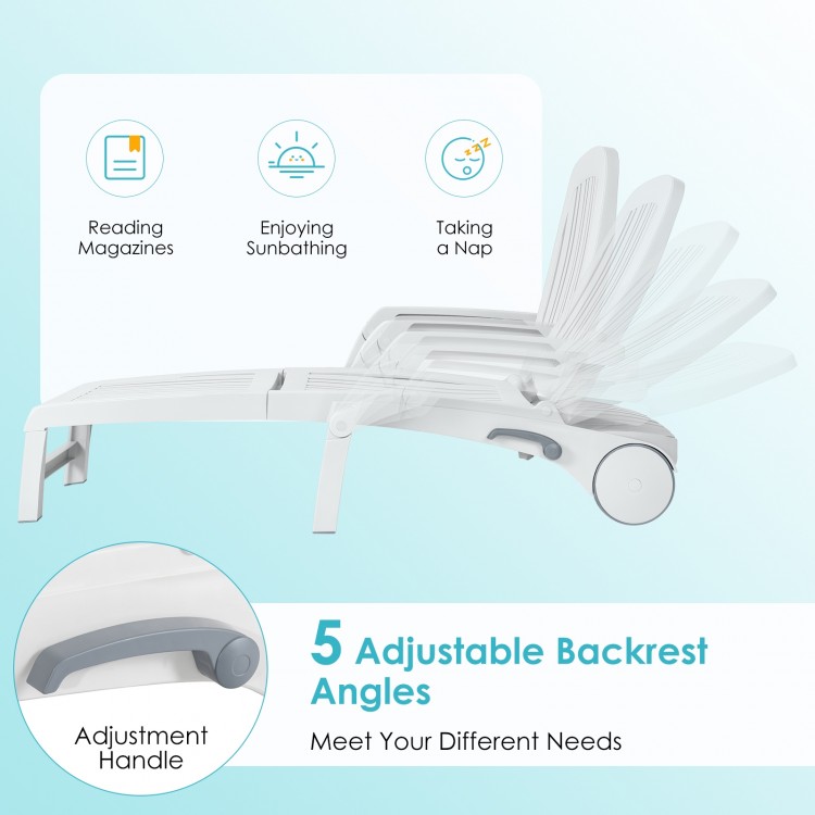 Adjustable Patio Sun Lounger with Weather Resistant Wheels