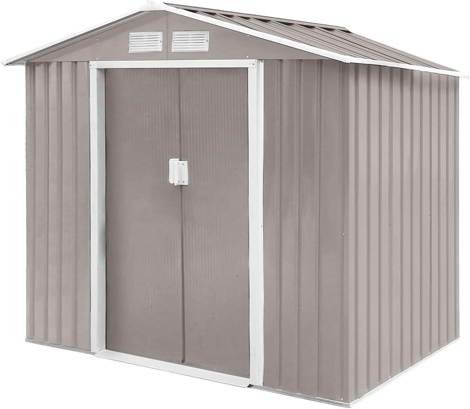 HATTORO S100 XL Metal Udstyrshus Forskellige størrelser Udstyrsskur Have Skure Havehus Grå An