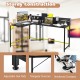 L-Shaped Computer Desk with File Rack and 2 Shelves
