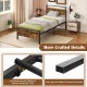 Twin/Full/Queen/King Metal Bed Frame Industrial Platform Bed with Wooden Headboard