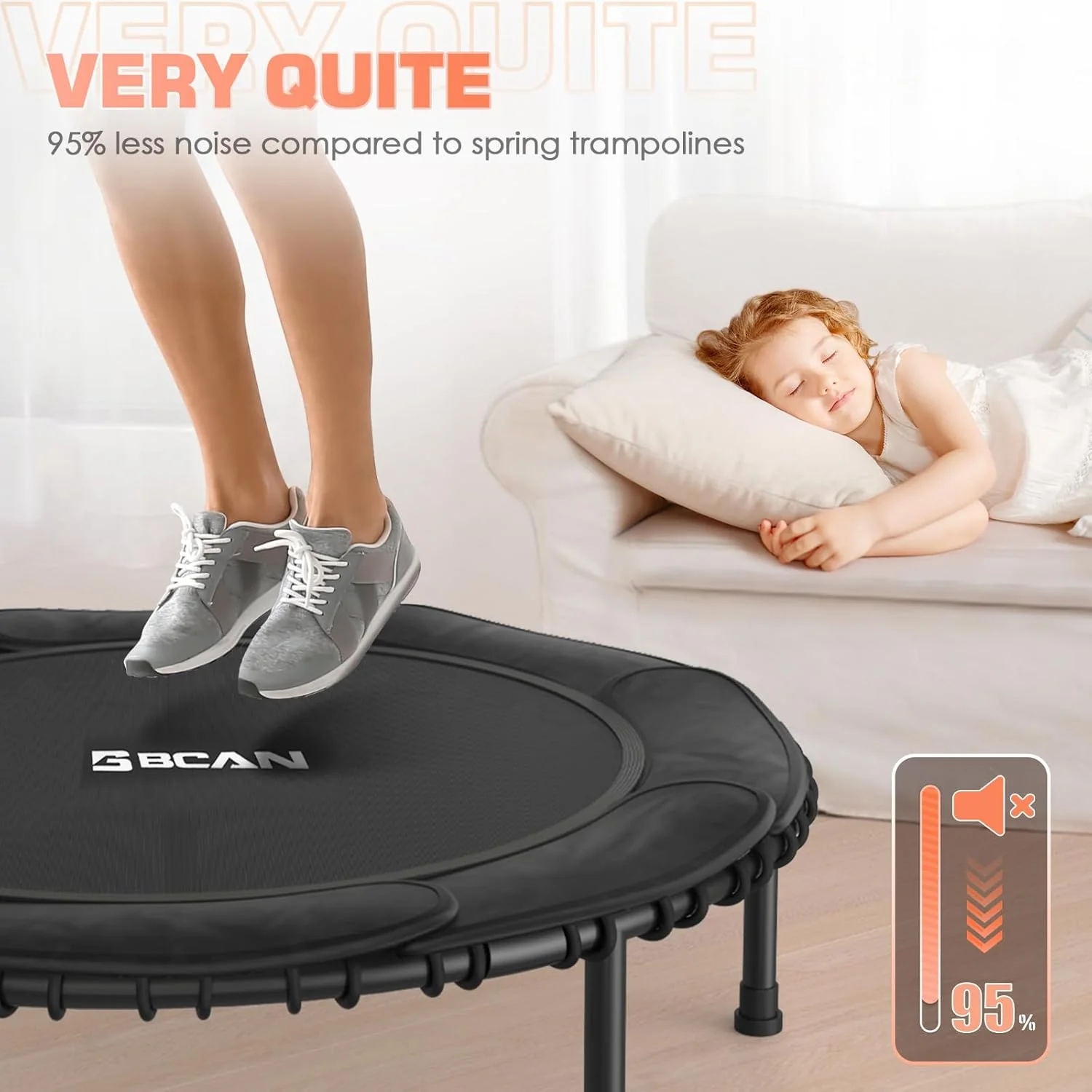 BCAN 450/550 LBS Foldable Mini Trampoline, 40