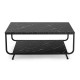 2-Tier Modern Marble Coffee Table with Storage Shelf for Living Room