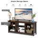 2 Tier Farmhouse Universal TV Stand for TV's up to 65 Inch Flat Screen