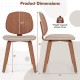 Wooden Dining Chair Set of 2 with Bentwood Frame and Padded Seat