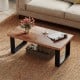 47 inch Farmhouse Style Rustic Coffee Table with Thickened Tabletop and Natural Wood Texture