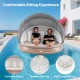 Inflatable Canopy Island Tanning Pool Lounger Float with Retractable Canopy