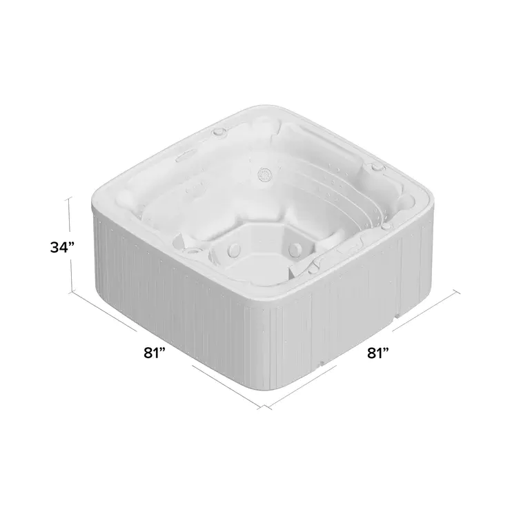 Lifesmart Spas LS700DX 230 Volt 7-Person 90-Jet Square Hot Tub with Ozonato