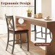 Bar Stools Set of 2 with Cross Back and Faux Leather Upholstered Seat