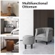 Modern Accent Chair with Ottoman Armchair Barrel Sofa Chair and Footrest