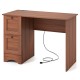 Wooden Computer Desk Workstation with 2 Drawers for Home and Office