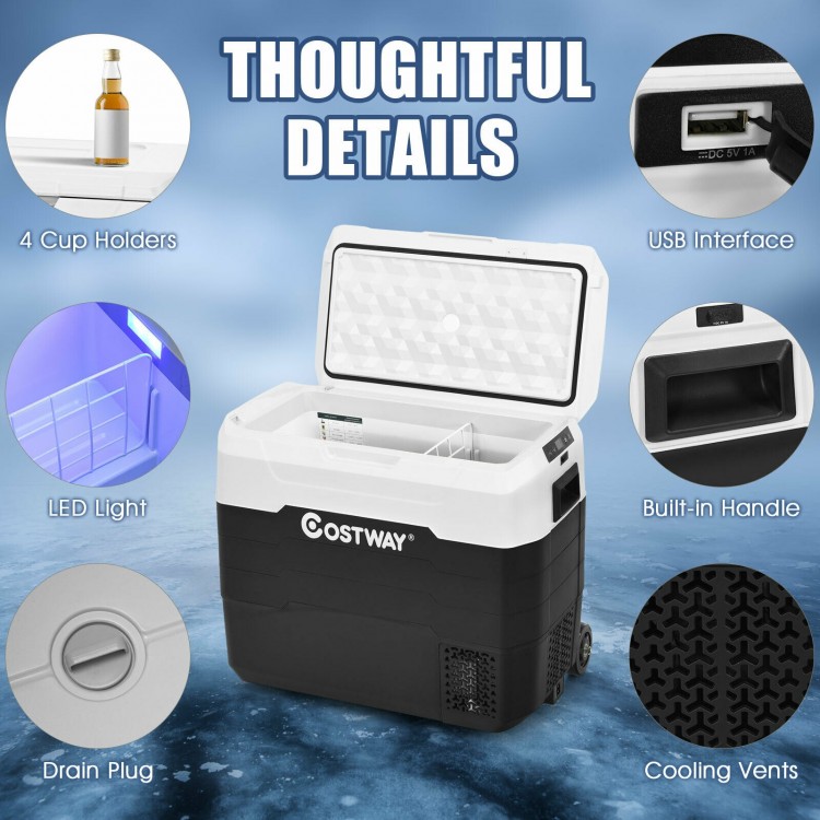 53 QT Portable Dual-Zone Car Refrigerator