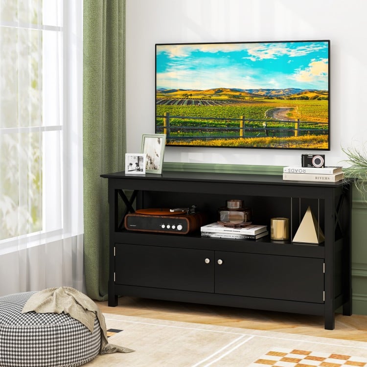 TV Stand Entertainment Center with Charging Station for TVs up to 50 Inch
